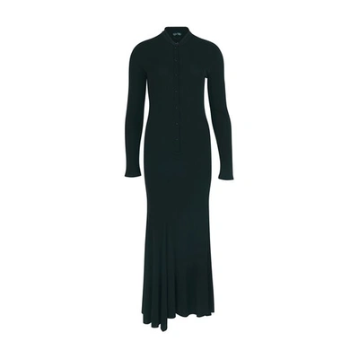 Tom Ford Asymmetrical Viscose Crepe Midi Dress In Black