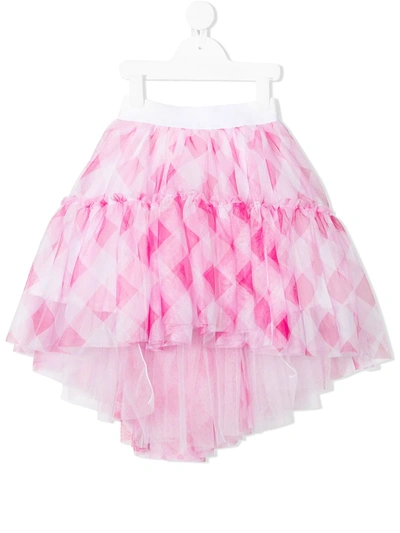 Monnalisa Kids' Printed Tulle Skirt In Pink