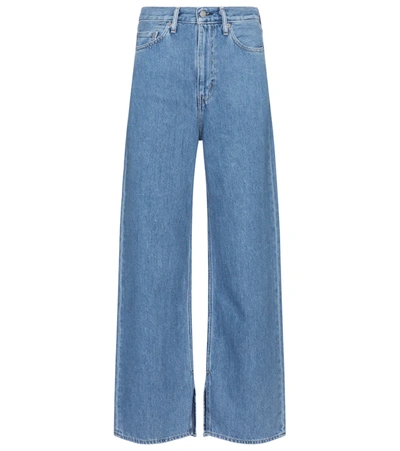 Ganni Levi's Medium Indigo Slit High Jeans In Blue