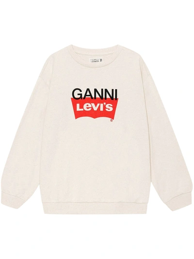 Ganni + Levi's Printed Cotton And Hemp-blend Jersey Sweatshirt In Multi