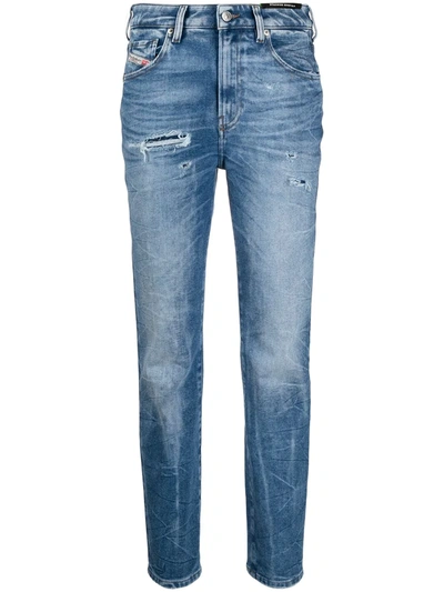 Diesel D-joy High-waisted Straight Jeans In Blue