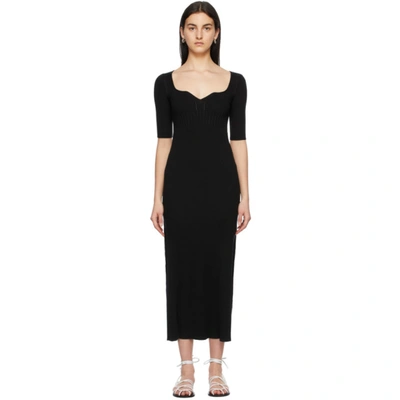 Loulou Studio Chelat Ribbed Silk-blend Midi Dress In Black