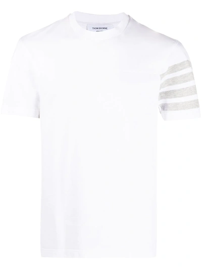 Thom Browne 4-bar Stripe Short-sleeve T-shirt In White