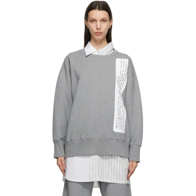 Mm6 Maison Margiela Oversize Unbrushed Jersey Sweatshirt In Grey