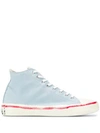 Marni 10mm Cotton Canvas High Top Sneakers In Light Blue