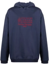 Maison Margiela Logo Embroidery Cotton Sweatshirt Hoodie In Dark Blue