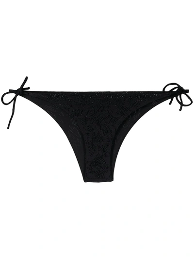 Ermanno Scervino Embellished Triangle Bikini Bottoms In Black