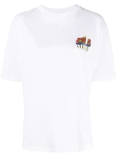 Jacquemus Le T-shirt Fraises Logo-print Cotton T-shirt In White