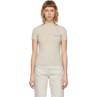 Jacquemus Logo-embroidered Jersey T-shirt In Neutral