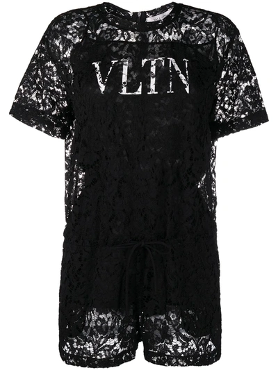 Valentino Black Lace 'vltn' Jumpsuit
