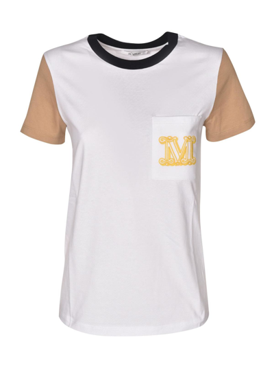 Max Mara Diego T-shirt In White,brown,black