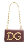 Dolce & Gabbana Logo Leather Crossbody Bag In Vinaccia