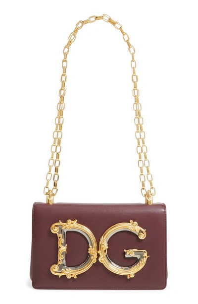 Dolce & Gabbana Logo Leather Crossbody Bag In Vinaccia