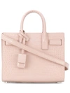 Saint Laurent Crocodile-embossed Baby Sac De Jour Bag In Pink