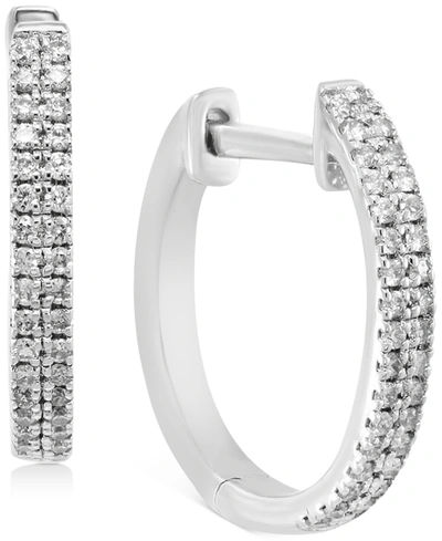 Effy Collection Effy Diamond Small Double Row Hoop Earrings (1/5 Ct. T.w.) In Sterling Silver Or 14k Gold-plated Ste