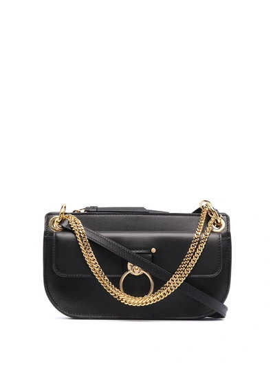 Chloé Mini Tess Leather Crossbody Bag In Black