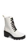 Bp. Taylor Block Heel Combat Boot In White
