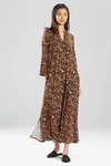 N Natori Natori Wild Instinct Caftan Dress In Natural Combo