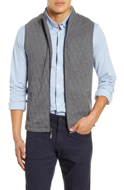 Mizzen + Main Belson Quilted Performance Vest In Charcoal