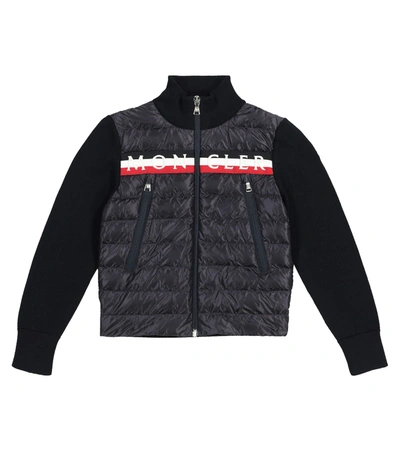 Moncler Unisex Down Cardigan Jacket - Big Kid In Navy