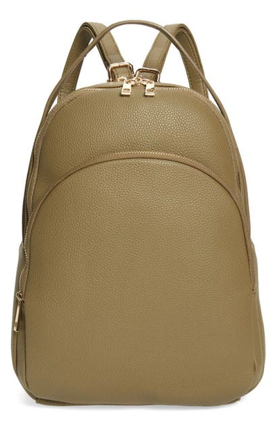 Bp. Mini Faux Leather Backpack In Olive Covert