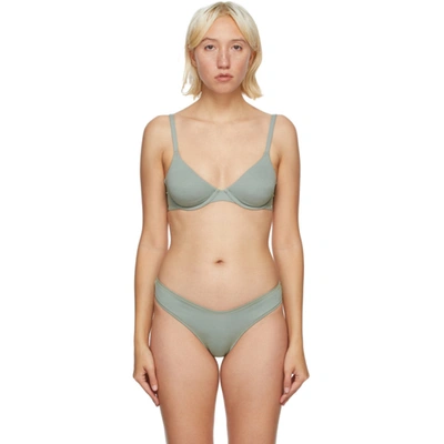 Skims Stretch Cotton Jersey Underwire Bra In Mineral