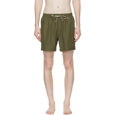 Loro Piana Green Bay Soft Albatros Swim Shorts In Army Green