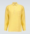 Loro Piana Andre Arizona Linen Polo Shirt In Yellow