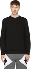 Neil Barrett Chevron-embroidered Neoprene Sweatshirt In Black