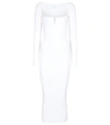 Galvan Women's Freya Ribbed Jersey Midi Dress In White