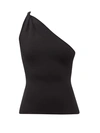 Galvan Womens Black Persephone Asymmetric Stretch-woven Top S
