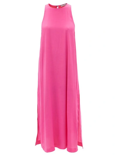 Three Graces London Nalini Racerback Crepe Midi Dress In Pink