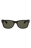 Ray Ban Small New Wayfarer 52mm Polarized Sunglasses In Rubber Black/ Green