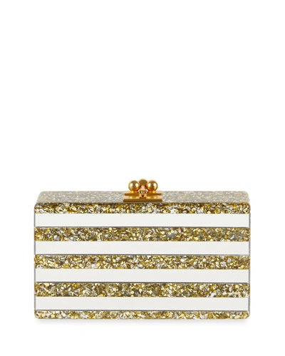 Edie Parker Jean Confetti-striped Box Clutch Bag