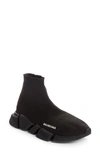 Balenciaga Speed Lt 2.0 Knit Slip-on In Black / Black
