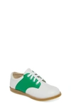 Footmates Kids' Cheer Oxford In White/ Kelly Green