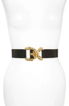 Raina Viper D-ring Buckle Leather Belt In Black