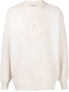 Acne Studios Forban Logo-embroidered Cotton-jersey Sweatshirt In Neutrals