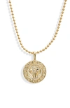Melinda Maria Zodiac Pendant Necklace In Gold- Taurus