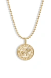 Melinda Maria Zodiac Pendant Necklace In Gold- Aquarius