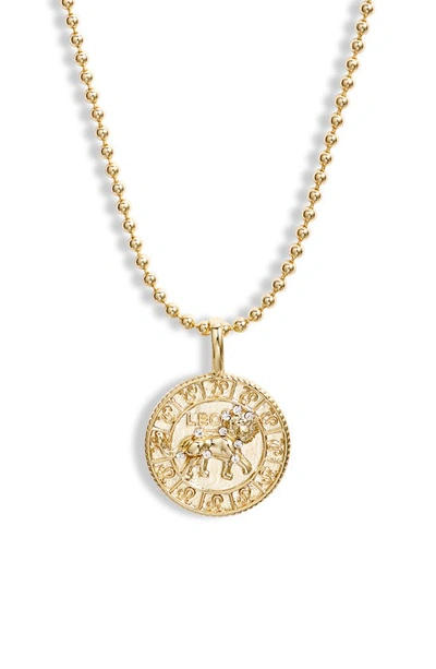Melinda Maria Zodiac Pendant Necklace In Gold- Aquarius