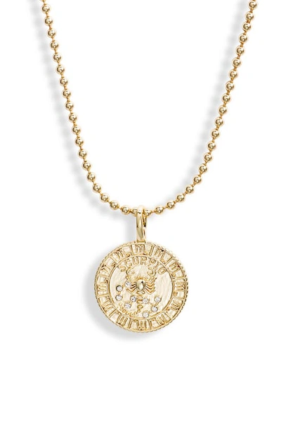 Melinda Maria Zodiac Pendant Necklace In Gold- Aquarius