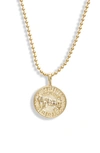 Melinda Maria Zodiac Pendant Necklace In Gold- Aries