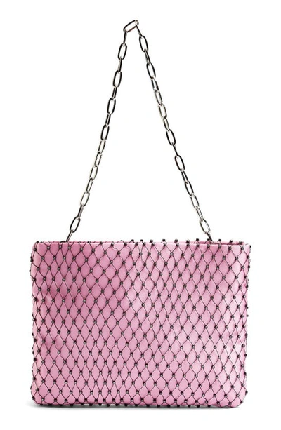 Topshop Chain Mail Convertible Clutch In Pink