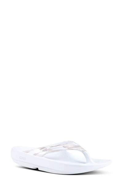 Oofos Oolala Limited Sandal In White/ Gray Camo