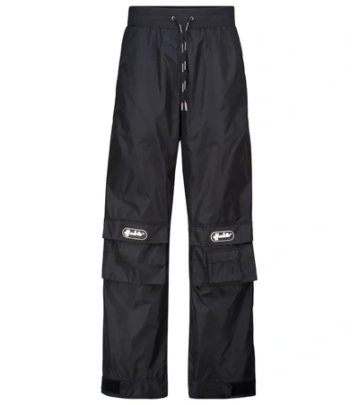 Off-white Black Logo Patch Trousers In Black Black