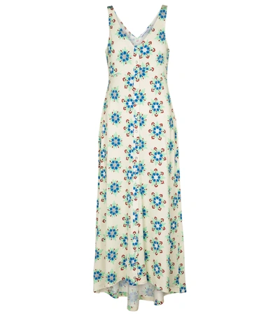 Rabanne Floral-print Midi Dress In Cream