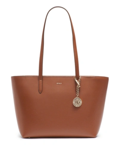 Dkny Bryant Leather Tote Bag In Caramel
