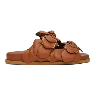 Valentino Garavani Brown 03 Rose Edition Atelier Petal Sandals In Tan