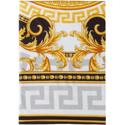 Versace Black & Gold Medusa Duvet Cover, Queen In Z7624 Grey